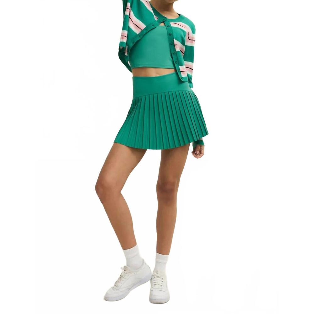 Z Supply Green Striped Cropped Cardigan and Shell Set